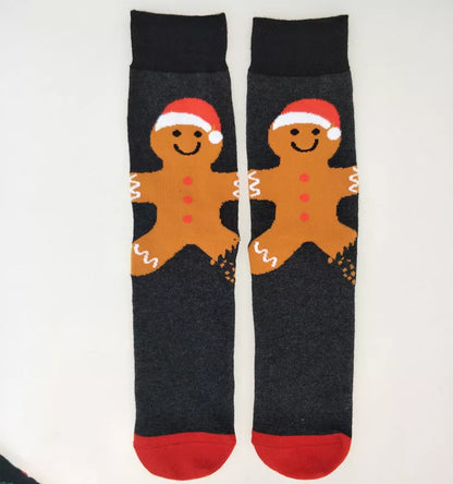 Christmas Tree Snow Elk Gift Cotton Happy Socks with antibacterial feature