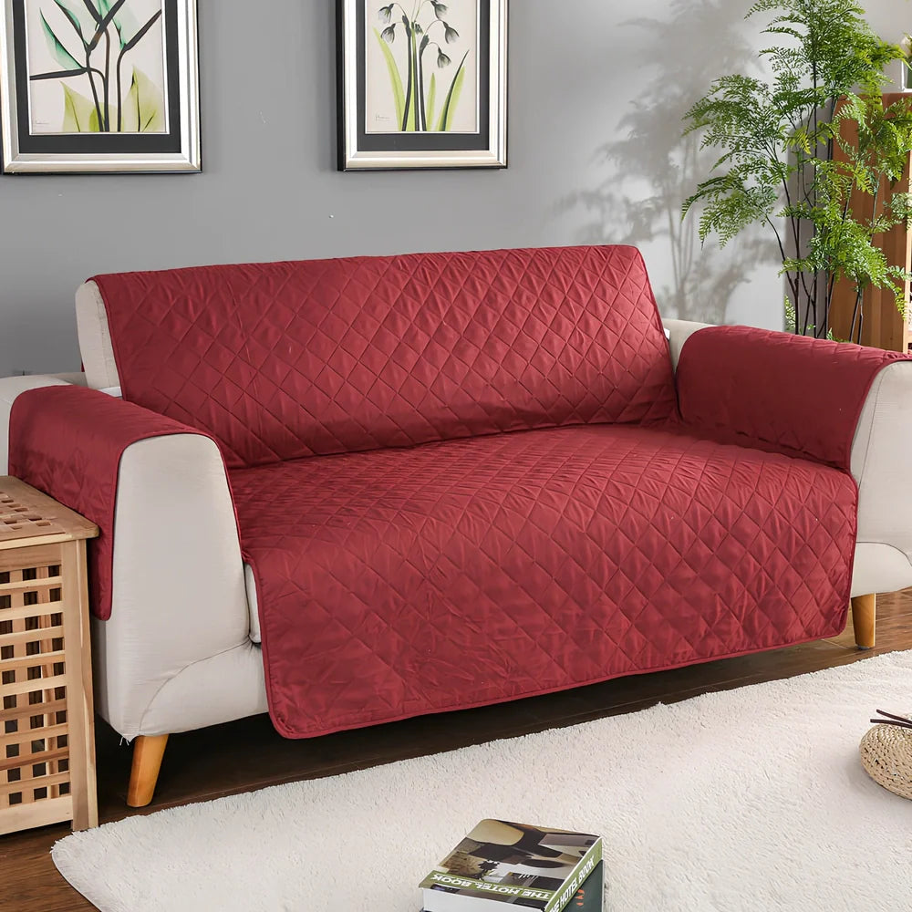 Lake blue pet waterproof compartment sofa cushion 190x228cm in polyester protecting against spills