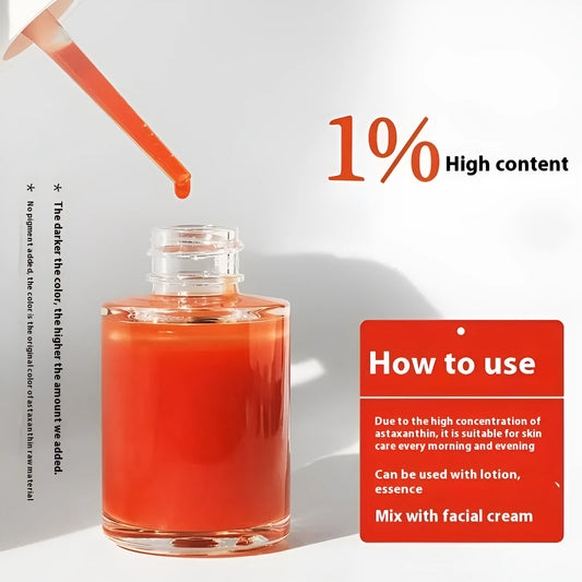 30ml bottle of astaxanthin facial essence for skin tightness and brightening