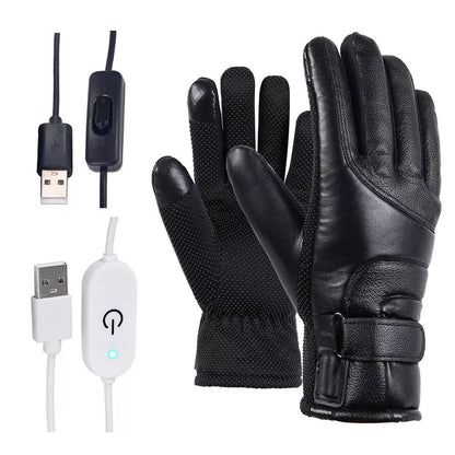 Winter electric heated gloves with windproof and touch screen features