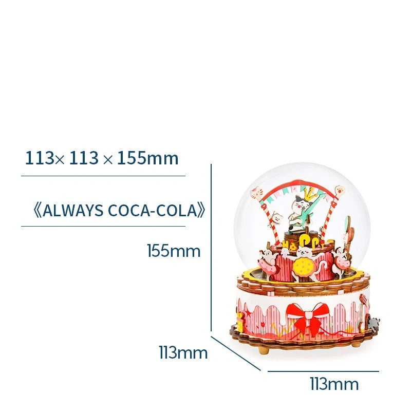 DIY 3D Kitty Ballet Wooden Puzzle with Moveable Music Box