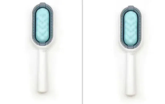 Green plastic pet hair removal comb with disposable wipes for cats and dogs