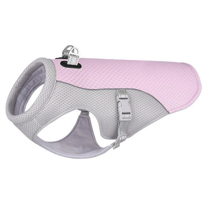 Cooling dog vest made of breathable, sun-proof material to keep dogs cool and comfortable during hot weather
