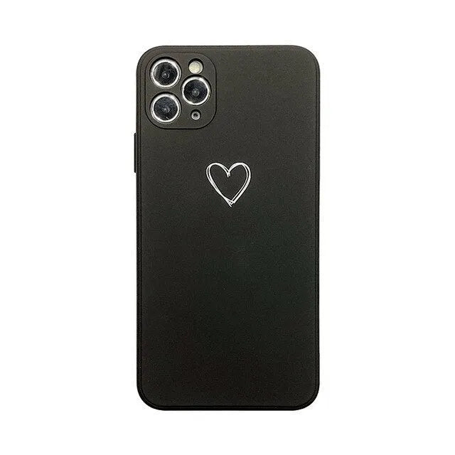 Silicone iPhone case in solid colours like black, green, pink, and white, showing TPU material and slim back cover design