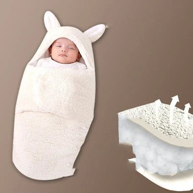 Baby Hold newborn swaddle sleeping bag with lamb wool fabric in blue colour option