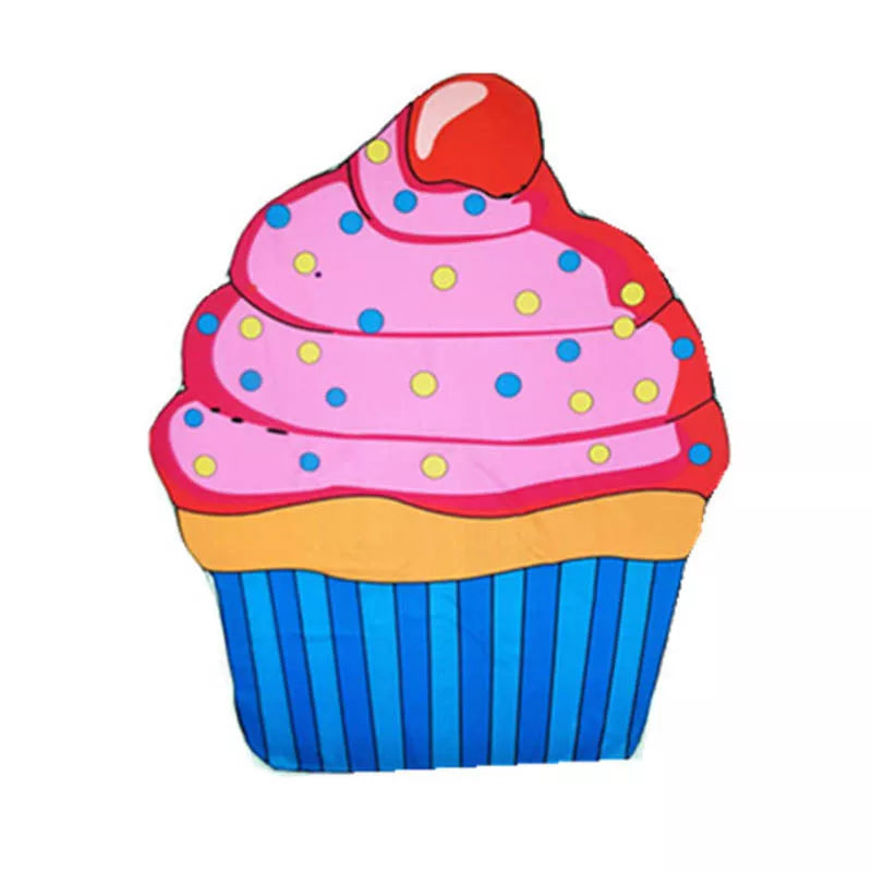 Cotton pareo scarf with fun food prints in various colors for sun protection