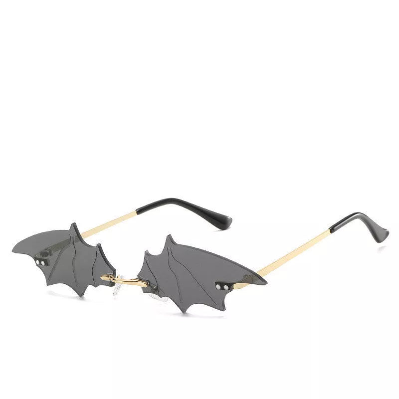 Bat-shaped sunglasses in various colors with UVA and UVB protection