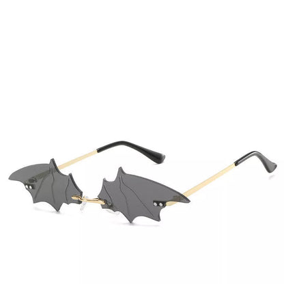 Bat-shaped sunglasses in various colors with UVA and UVB protection