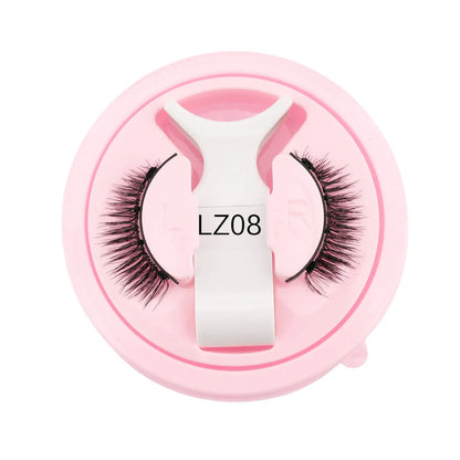 Reusable waterproof glue-free false eyelashes set with artificial fibre construction