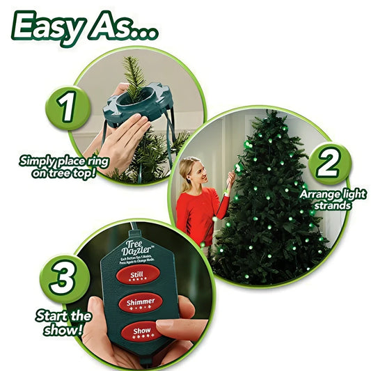 Christmas tree lights with 64 LED bulbs on 8 wires measuring 1.5 metres each