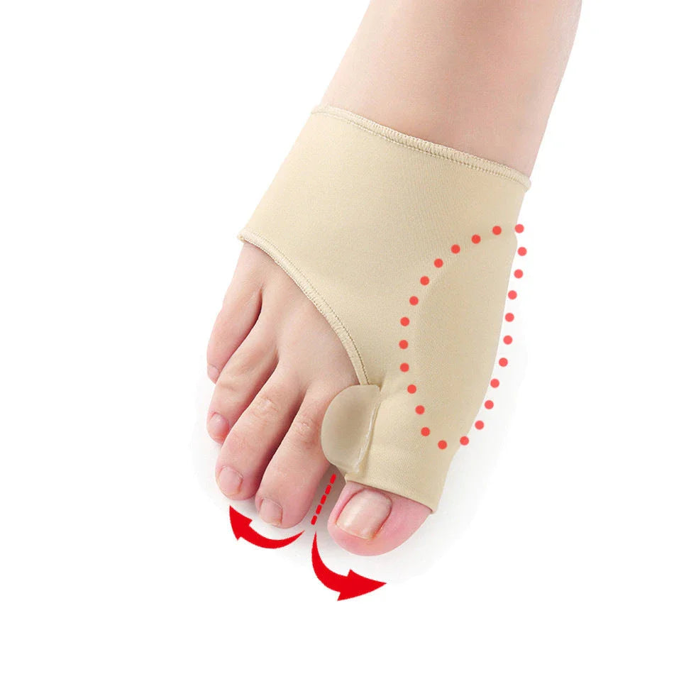 Comfortable toe separating socks with gel padding and adjustable silicone spacers for superior bunion relief