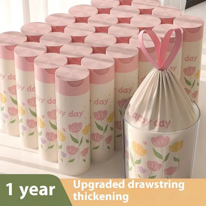 Pink argy wormwood garbage bags with drawstring, sized 44cm by 48cm, for insect-free waste disposal
