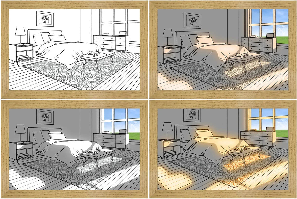 Illuminating Home Decor: Customizable LED Picture Light, featuring adjustable lighting modes and personalized ambiance for any room