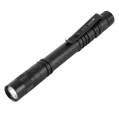 Aluminum LED Flashlight with pen clip, waterproof and lightweight for outdoor use
