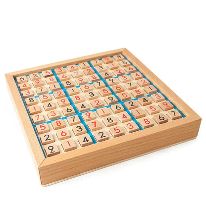 Children's beech wood Sudoku Chess folding game table with color options