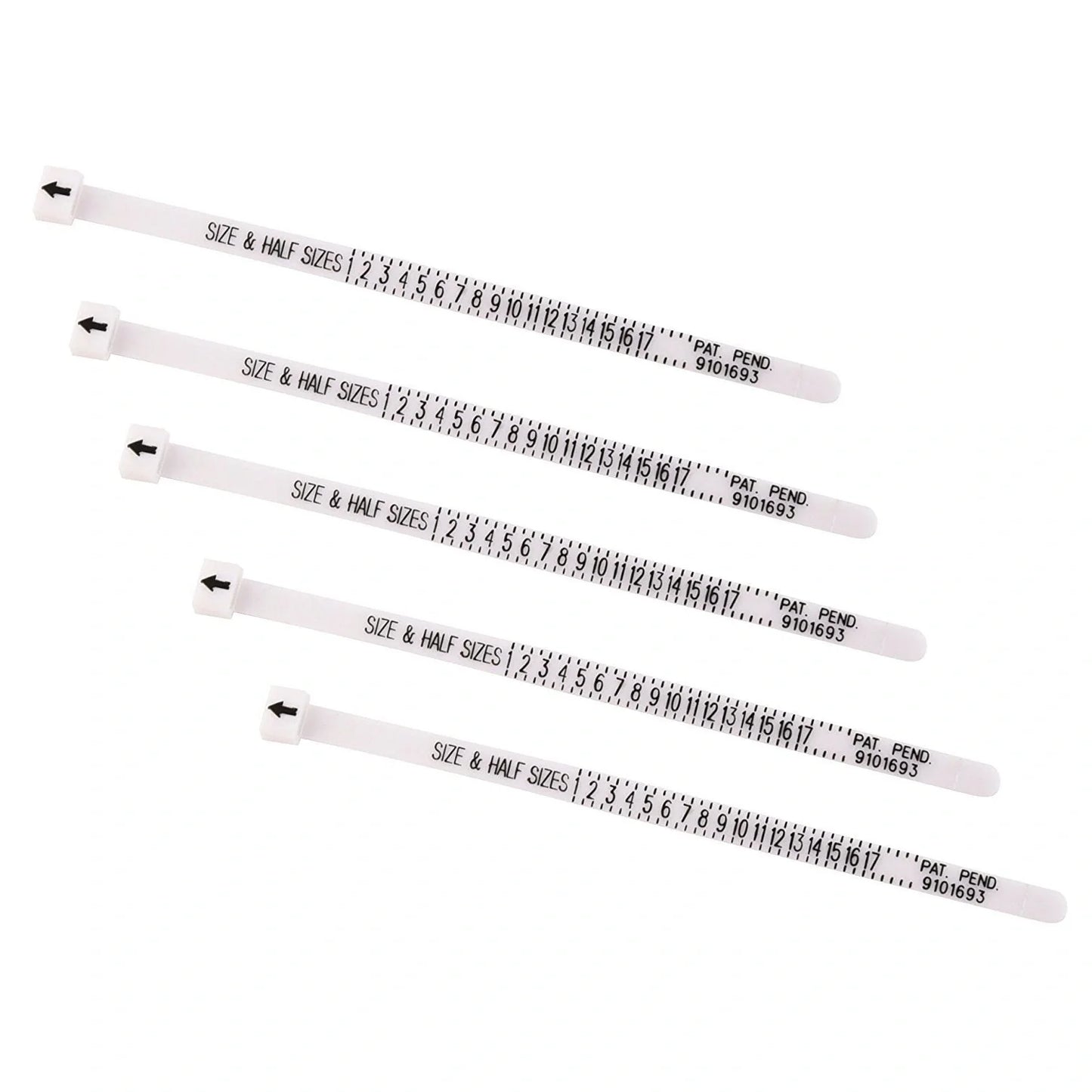 A compact and durable ring measuring tool with clear markings for precise size measurements