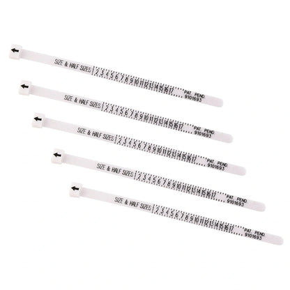 A compact and durable ring measuring tool with clear markings for precise size measurements