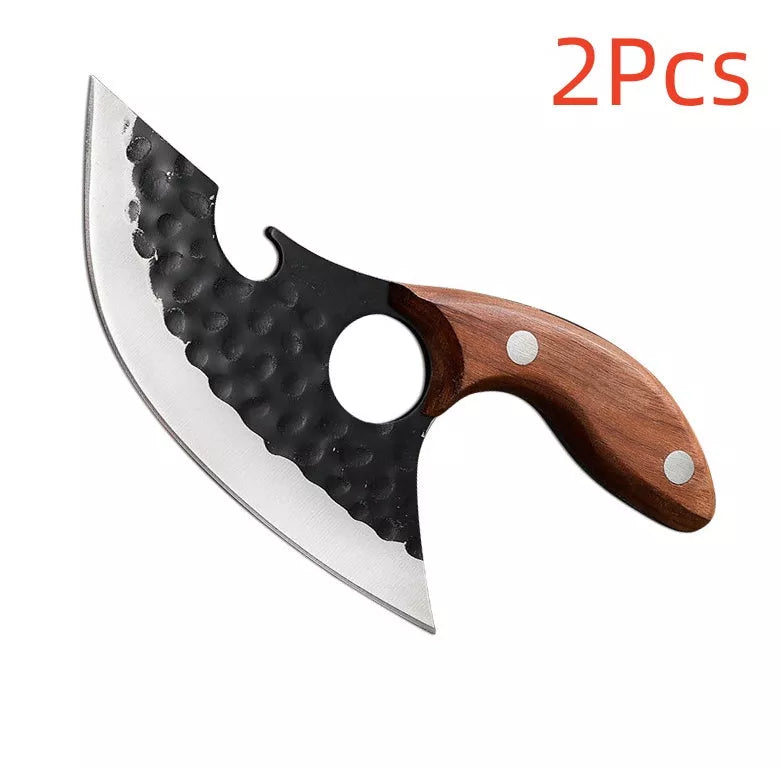 Stainless steel chef's kitchen knife with high carbon steel blade and ergonomic handle