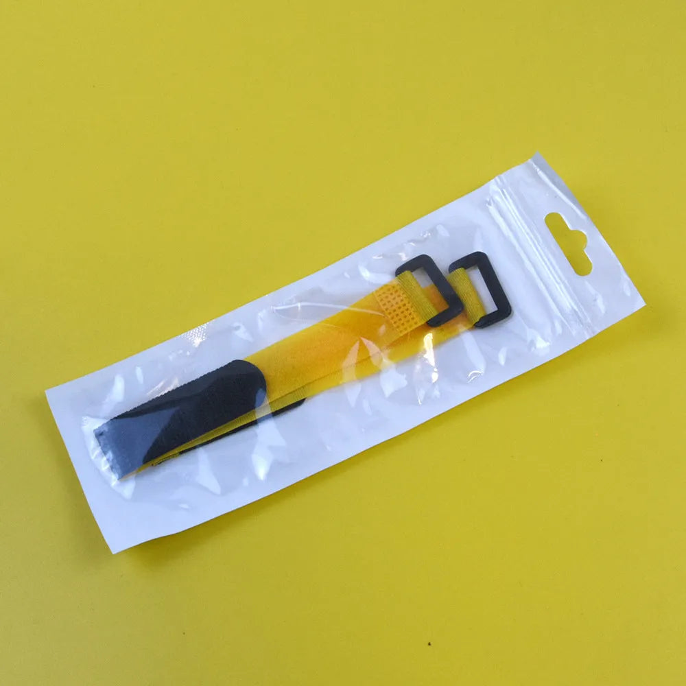 Two nylon poultry collars in yellow and red for chickens, ducks, and geese, no hook and knot design