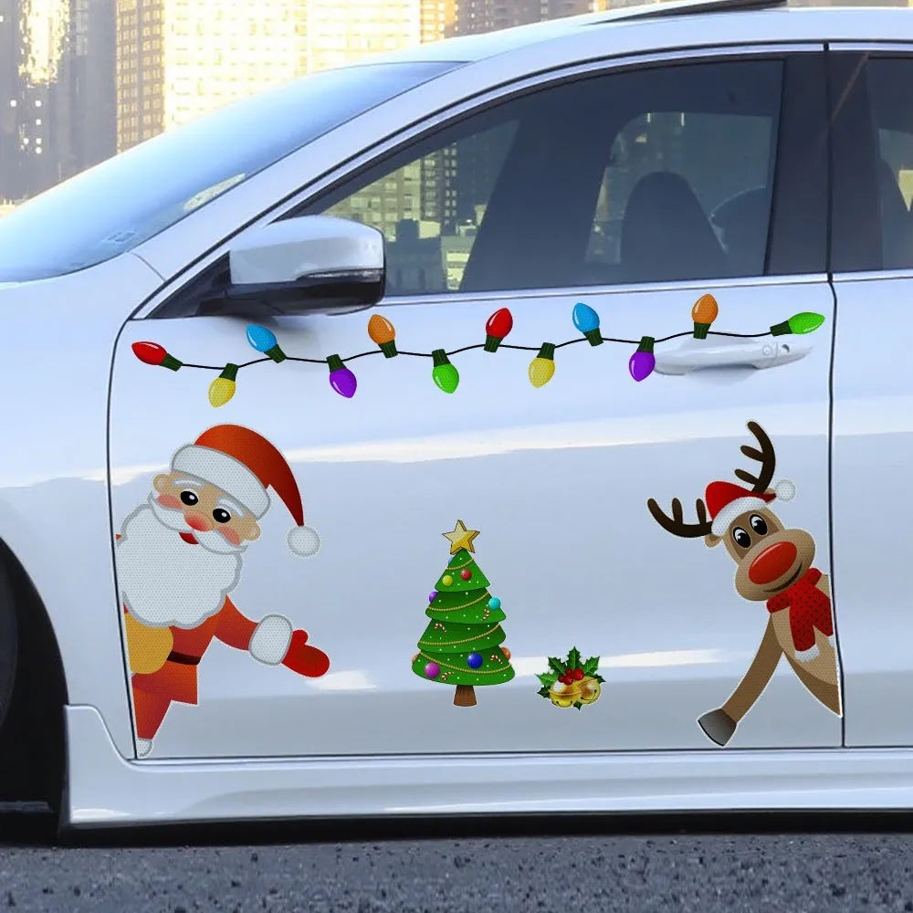 Medium Christmas elk reflective magnetic car decoration sticker in RFM025 colour with six threads