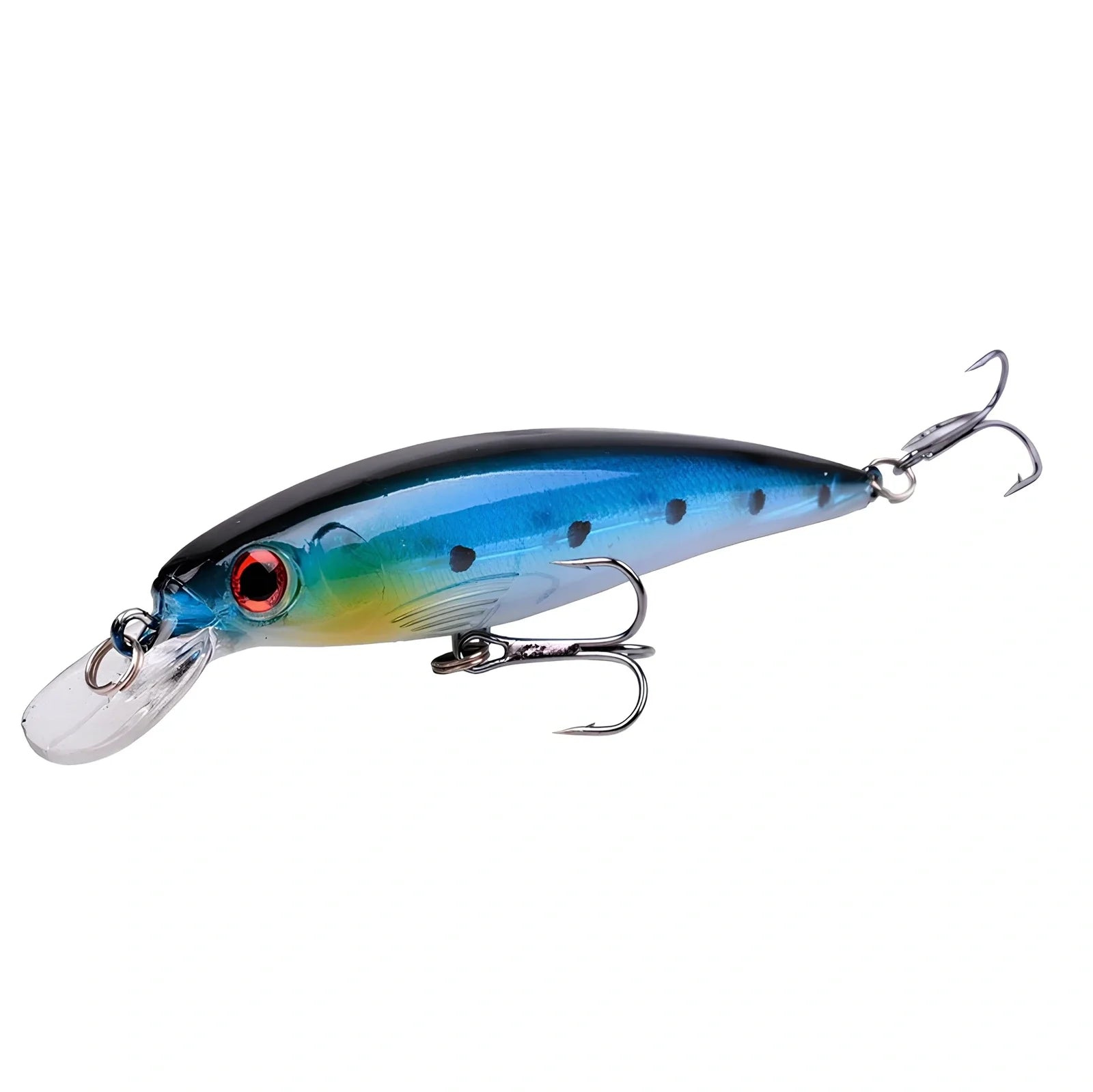 13.8g fishing lure with 11cm length showing diving lip and No. 6 hook
