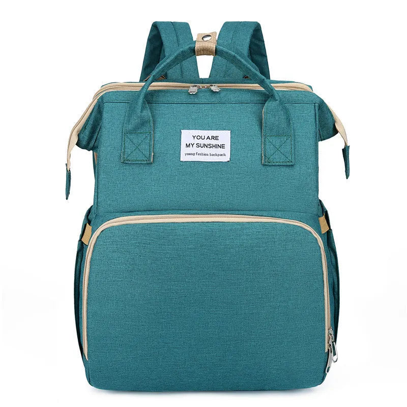 Lightweight nylon mother and baby storage bag with USB interface and curved shoulder strap