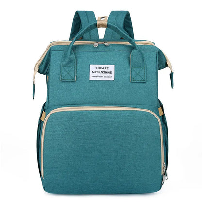 Lightweight nylon mother and baby storage bag with USB interface and curved shoulder strap