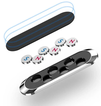 F6 Strip Plate Magnetic Car Phone Holder with steel spring frame in grey