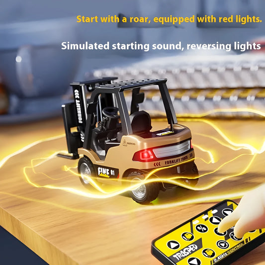 1:64 scale alloy Bluetooth remote control forklift model with obstacle accessories