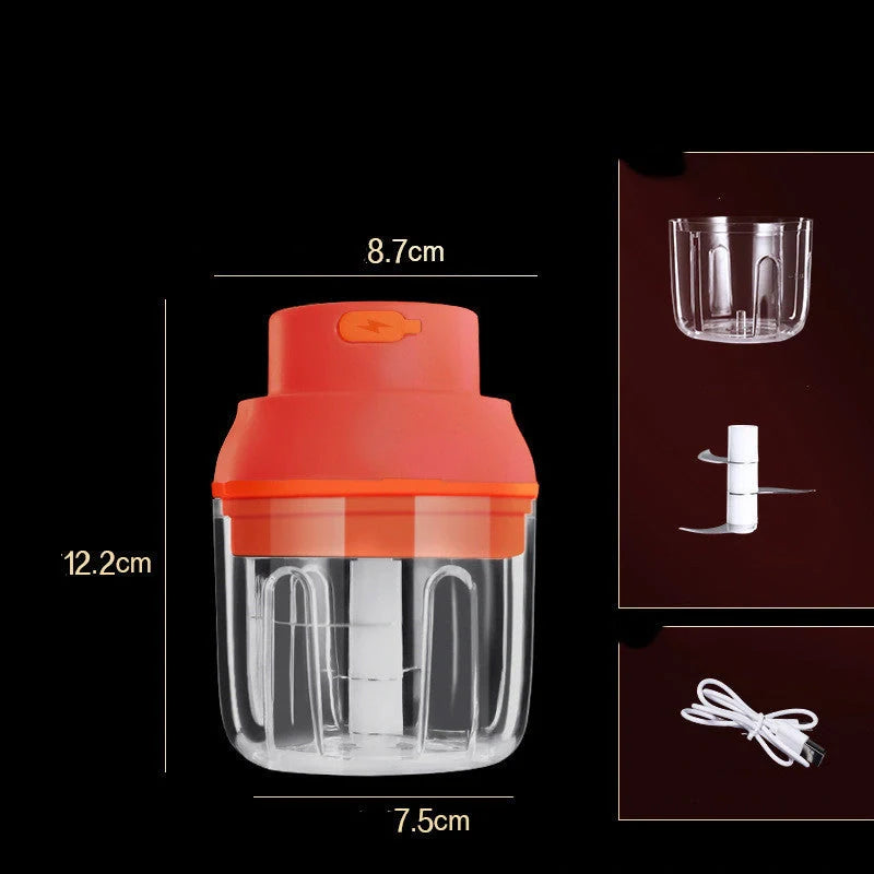 Mini Electric Garlic Masher with stainless steel blade and USB charging