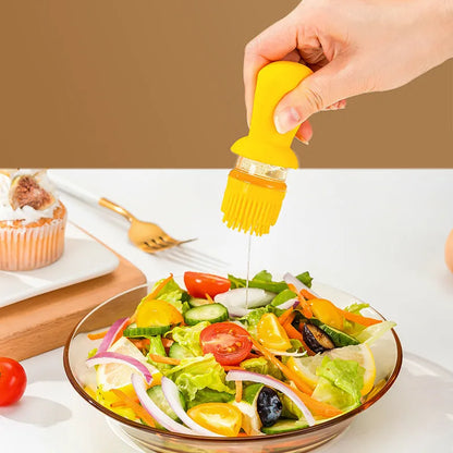 550ml glass oil dispenser with stainless steel nozzle and separate silicone brush for cooking