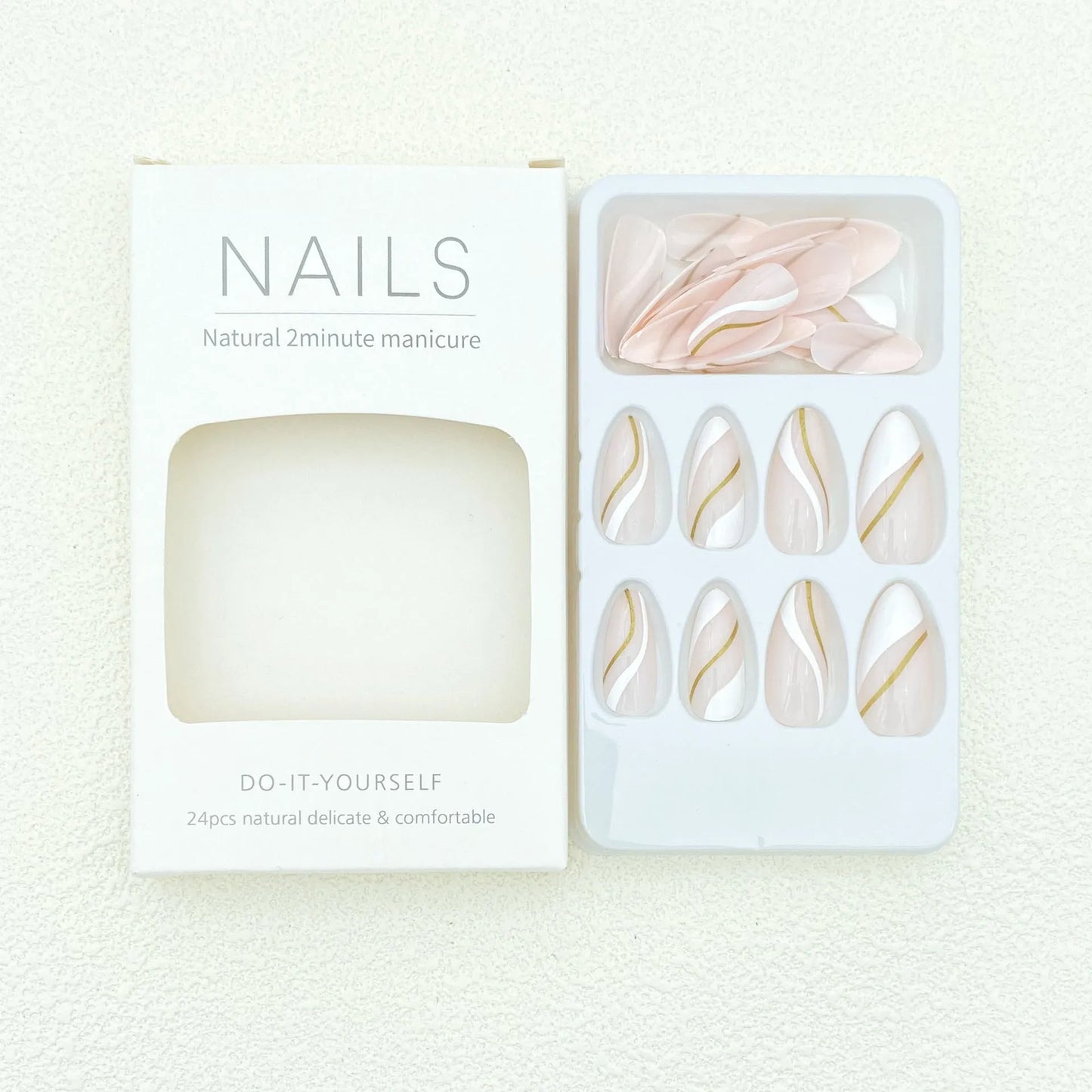 Golden lines plaid pattern wearable nail stickers JF0518 jelly glue colour medium drop shape