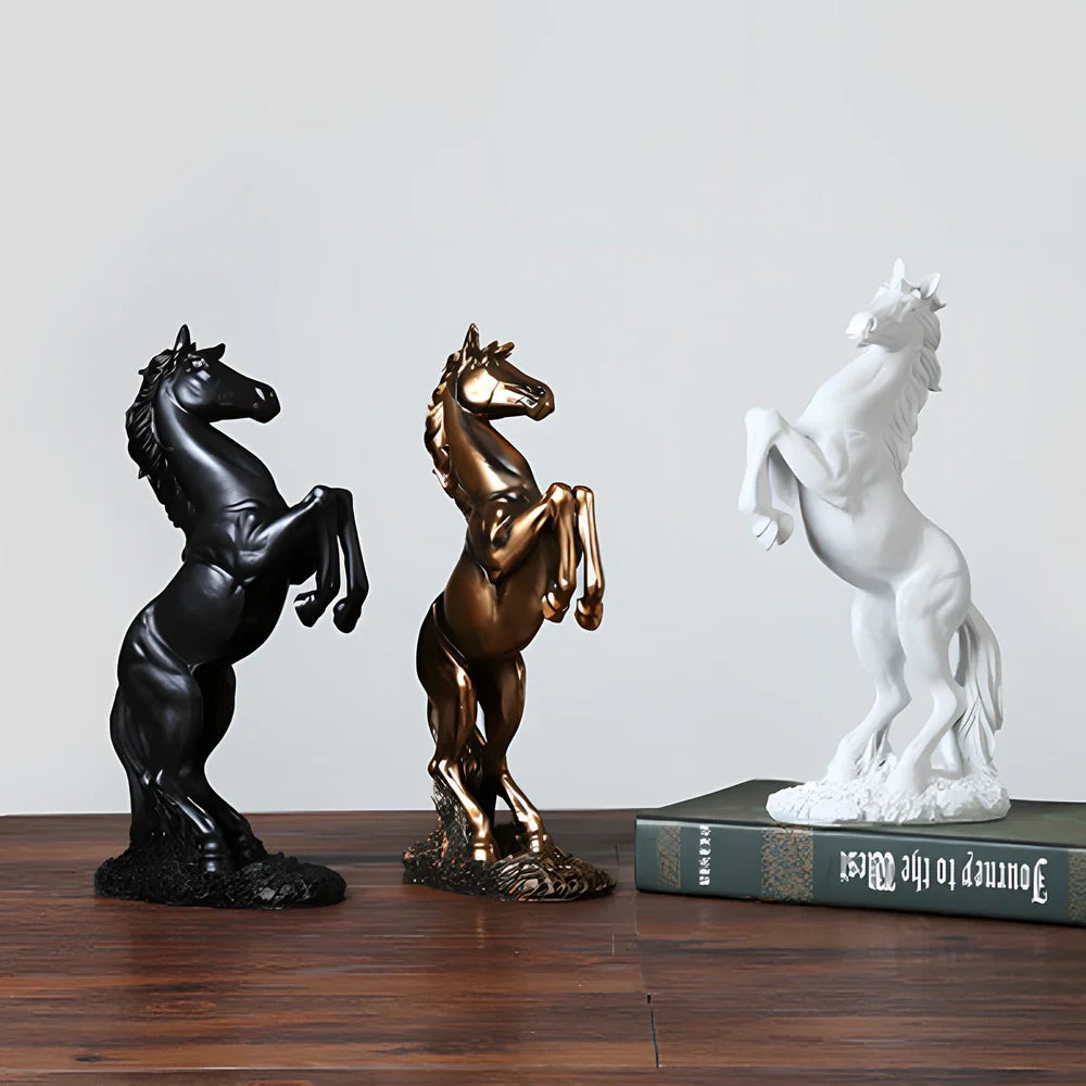 European style resin animal ornament 18x31.5cm black copper white home decoration