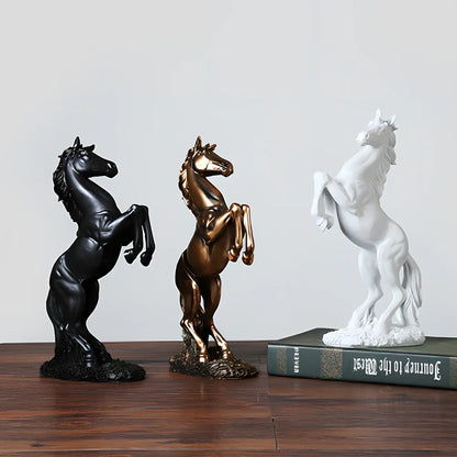 European style resin animal ornament 18x31.5cm black copper white home decoration