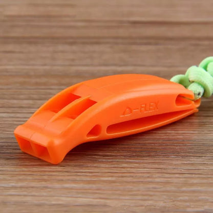 Fire Survival Whistle with dual-frequency sound emission for emergency signaling