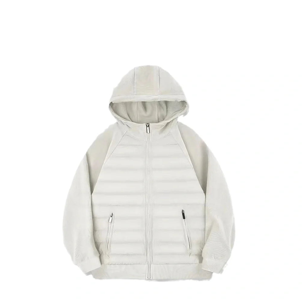 Casual cotton coat in solid colour with round hem and loose fit design