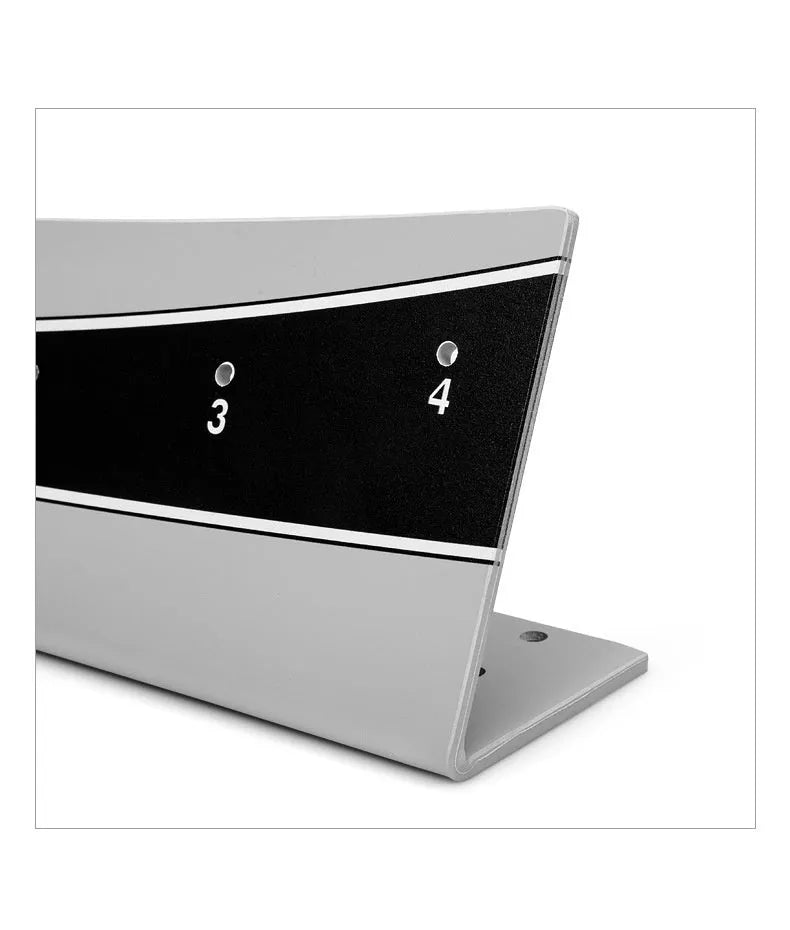 Golf putter balance simulator with adjustable rod on PVC frame for putting practice