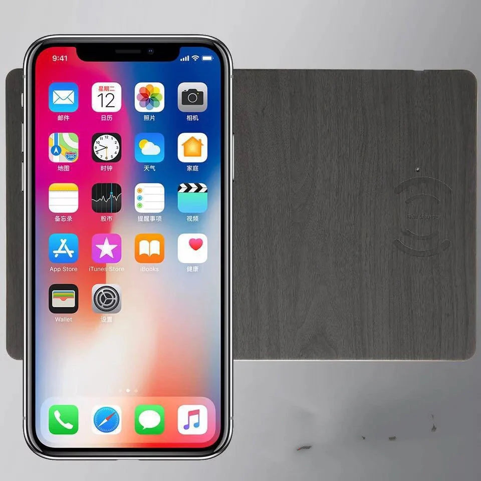 Qi Wireless Charging Mouse Pad Mat with PU leather surface and LED indicator light