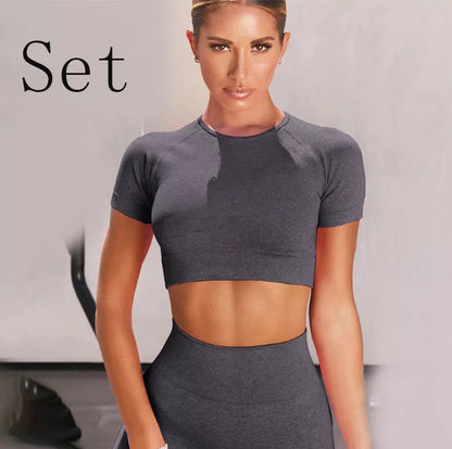 Short sleeve yoga suit in various colors for flexibility and comfort