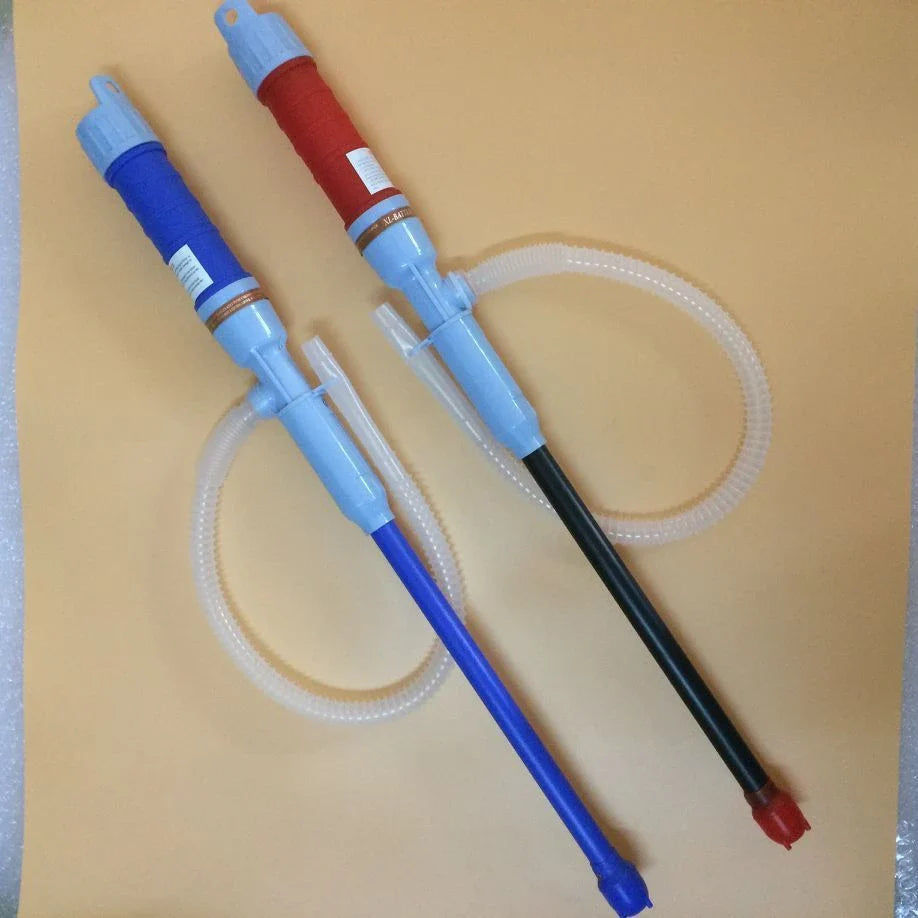 Powerful fuel transfer pump made of durable polypropylene for refueling cars, trucks, and small engine equipment