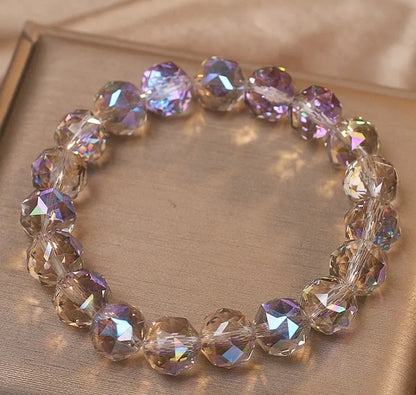 Colourful gray artificial crystal bracelet for women, original design travel gift, one bracelet