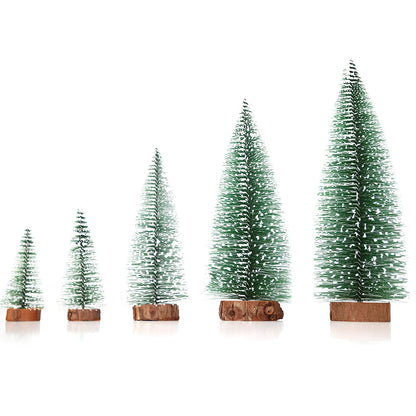 Green and white Christmas pine needle tree decoration in four height options
