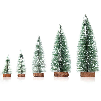 Green and white artificial Christmas pine needle tree decoration in 10 cm to 30 cm sizes