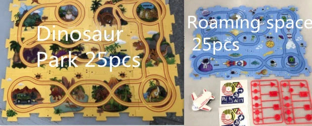 DIY Electric Railroad Speeder Toy for kids with customizable tracks