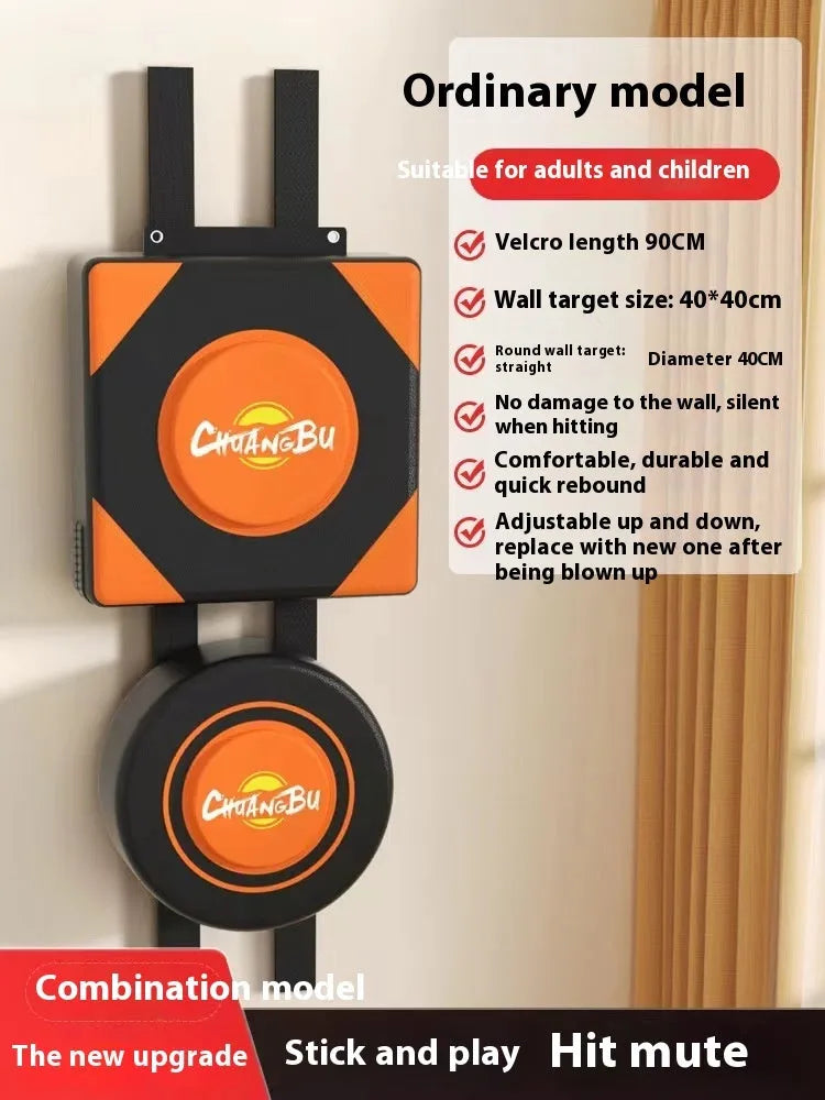 PU hanging boxing sandbag wall target for home fitness training in 30cm and 40cm sizes.