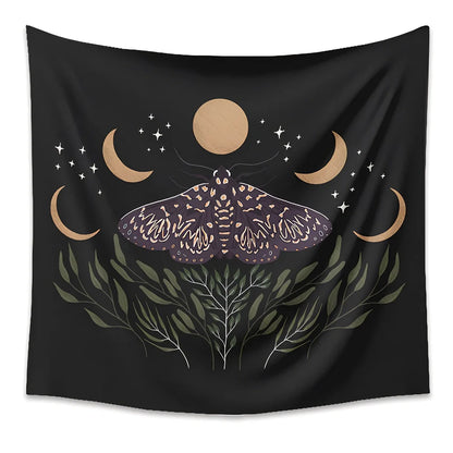 Bohemian animal print polyester tapestry in 180x230cm size hanging on wall, machine-woven for room decor