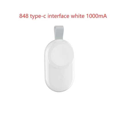 Portable Apple Watch wireless charging dock station with USB cable and built-in battery