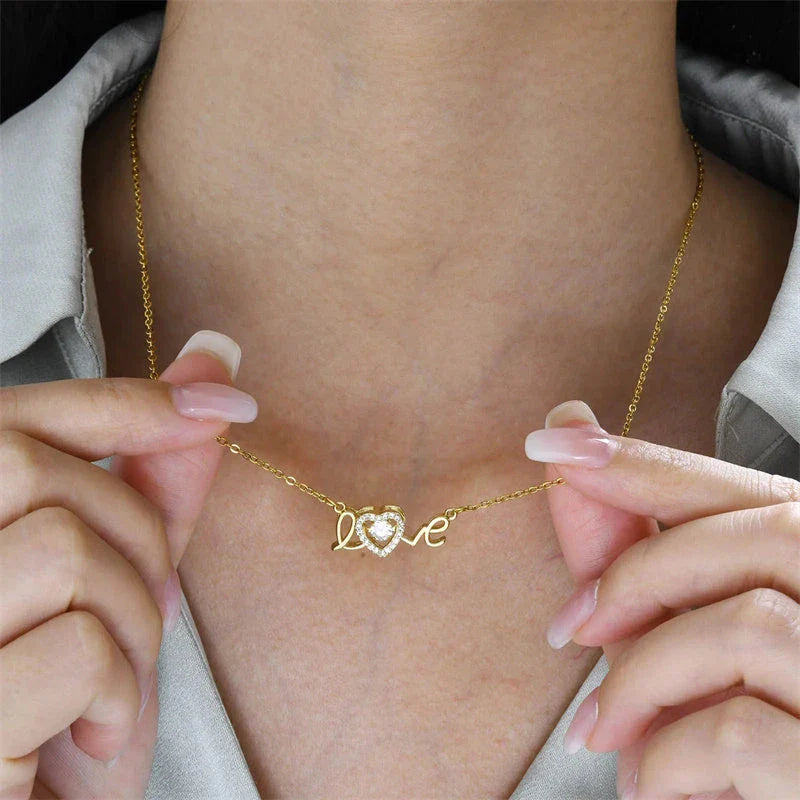 Elegant titanium steel necklace with a unique and fashionable design, perfect for Valentine's Day gift