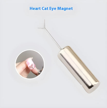 Cylindrical 9x30mm metal manicure magnet with Y-shaped bracket for cat eye nail art