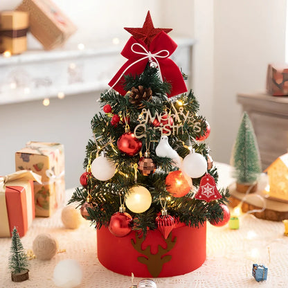 Red and white desktop Christmas tree decoration in 45cm and 60cm sizes for office and home use